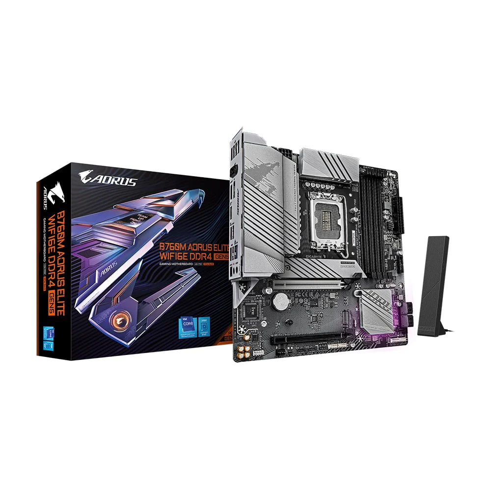 Ảnh tin Mainboard (Intel) Gigabyte B760M AORUS ELITE WIFI6E DDR4 GEN5 | LGA1700, mATX, 4 khe DDR4