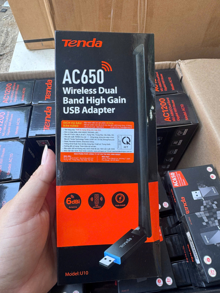Ảnh tin USB Wifi tenda 2 băng tần 2,4GHz, 5G có râu, Model U10