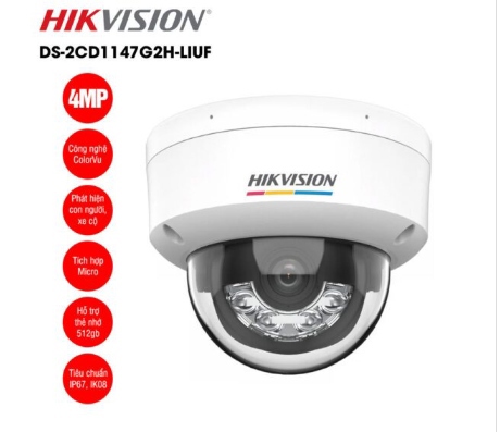 Ảnh tin Camera IP 4MP bán cầu HIKVISION DS-2CD1147G2H-LIUF