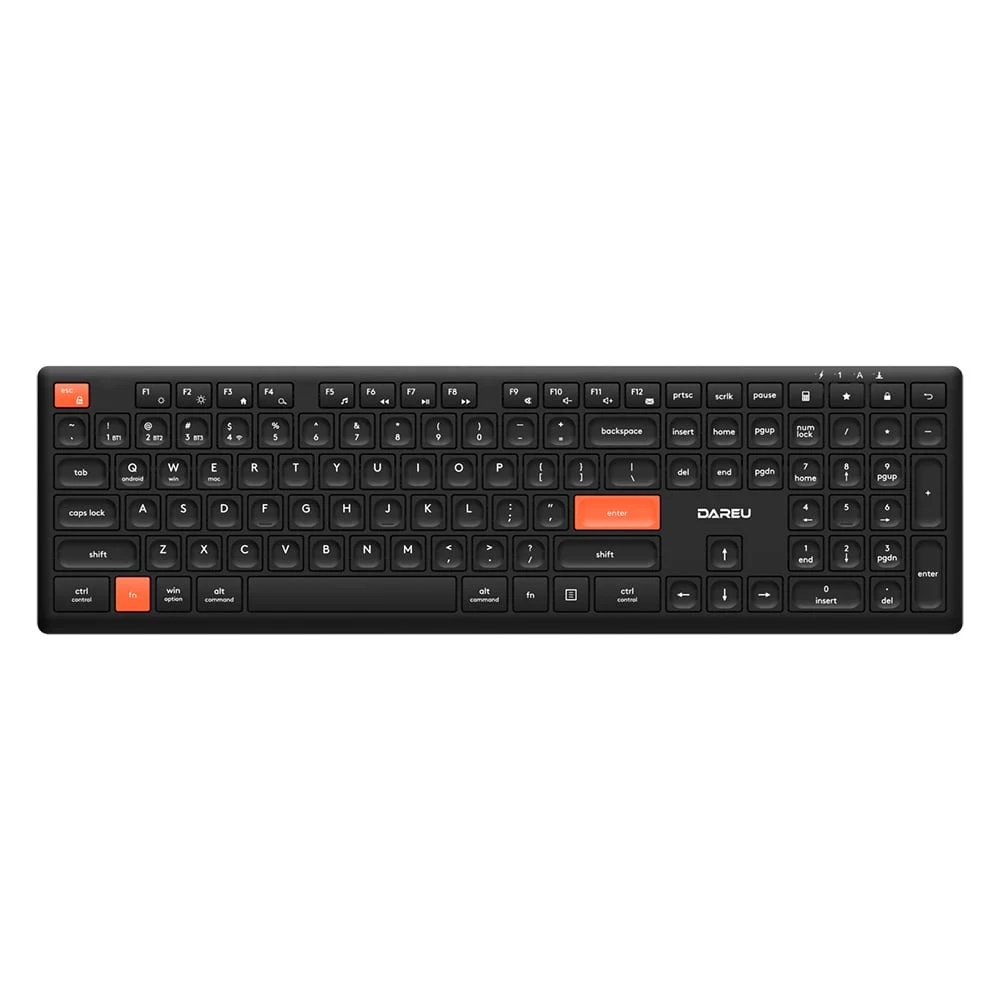 Ảnh tin Bàn phím văn phòng Dare-U LK165D Black Orange | Không dây, Dual Mode, Scissor Switch