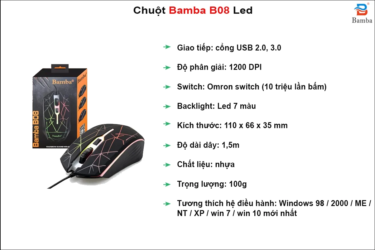 Ảnh tin Chuột Bamba B08 Led