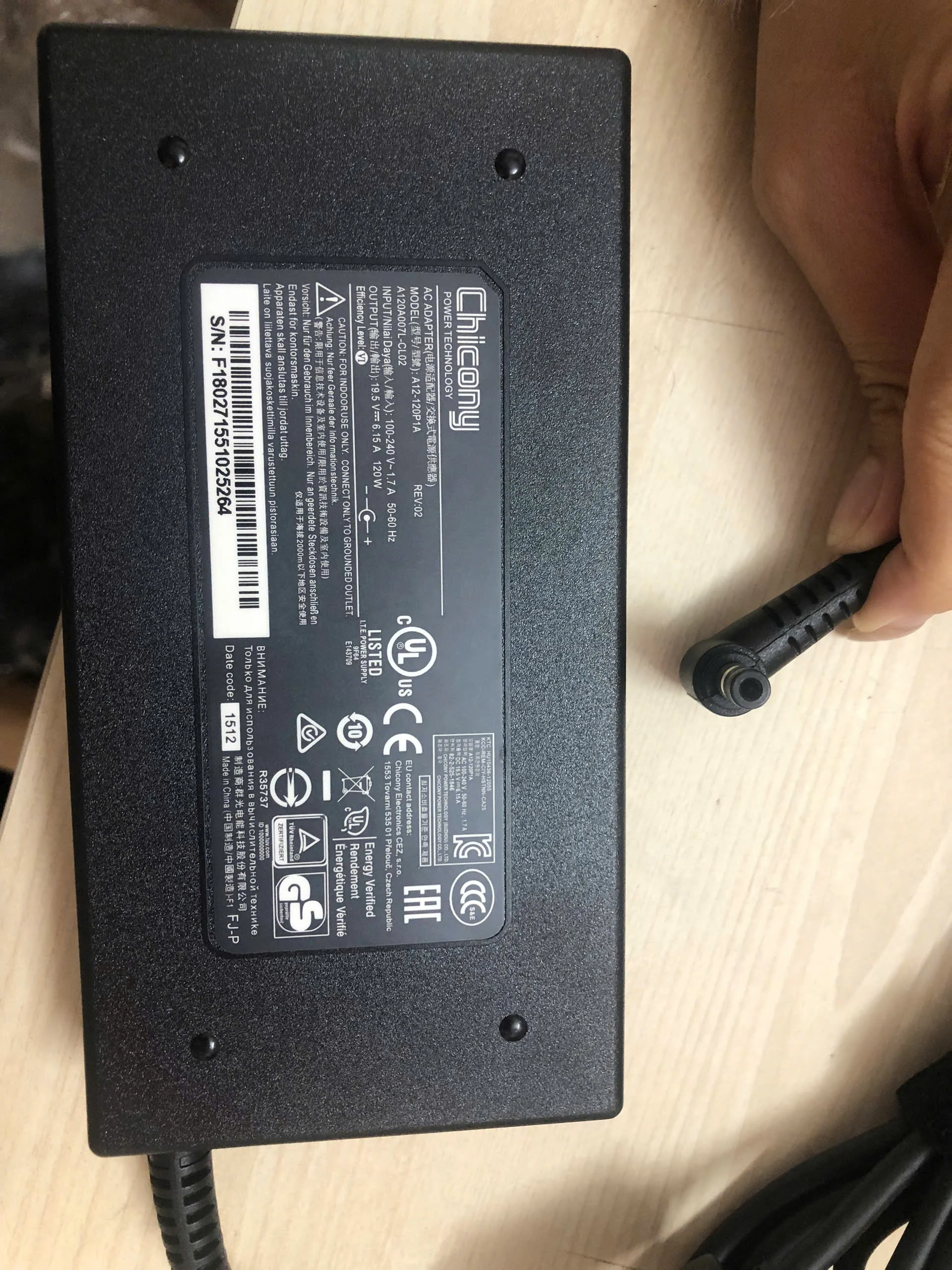 Ảnh tin Sạc Laptop MSI 20V 7.5A/6.15A 120W Đầu to không kim SẠC MSI/CHICONY Katana GF76 11UD 4.5*3.0mm