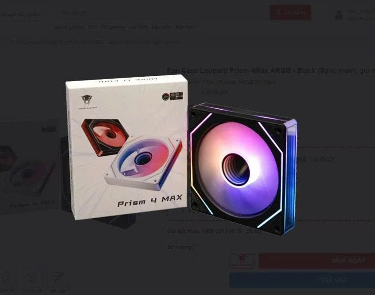 Ảnh tin Fan Case Leopard Prism 4Max ARGB - Black (Sync main, gió xuôi)