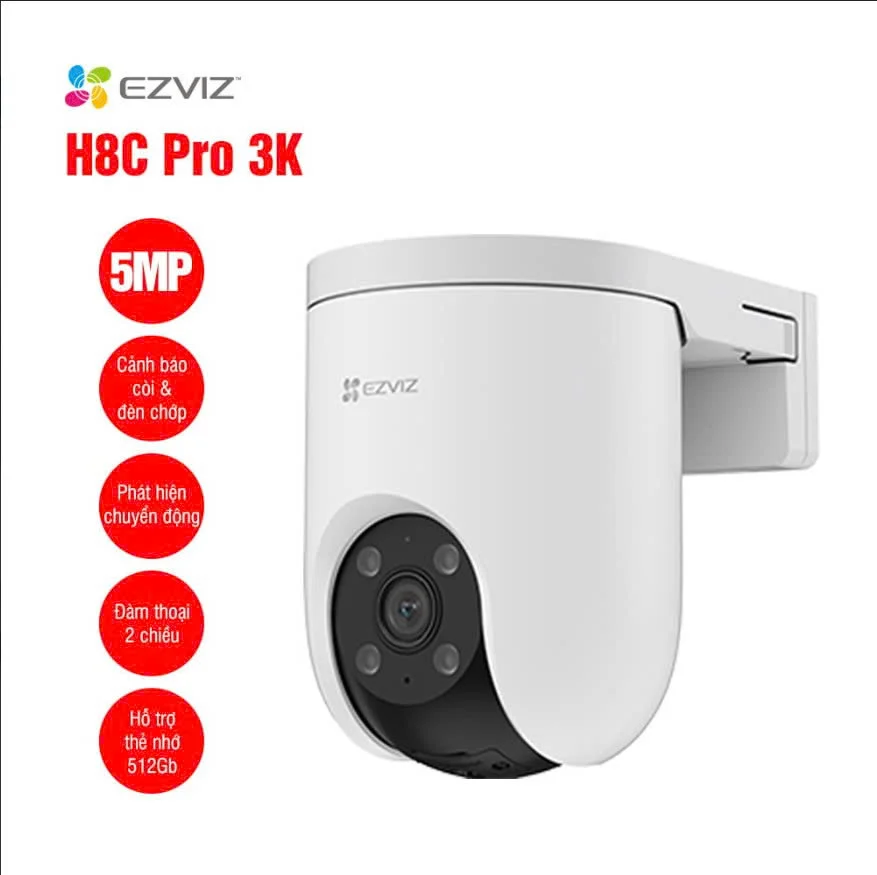 Ảnh tin Camera WiFi quay quét EZVIZ H8C Pro 3K 5MP xoay wifi ngoài trời, đèn còi báo động, đàm thoại 2 chiều