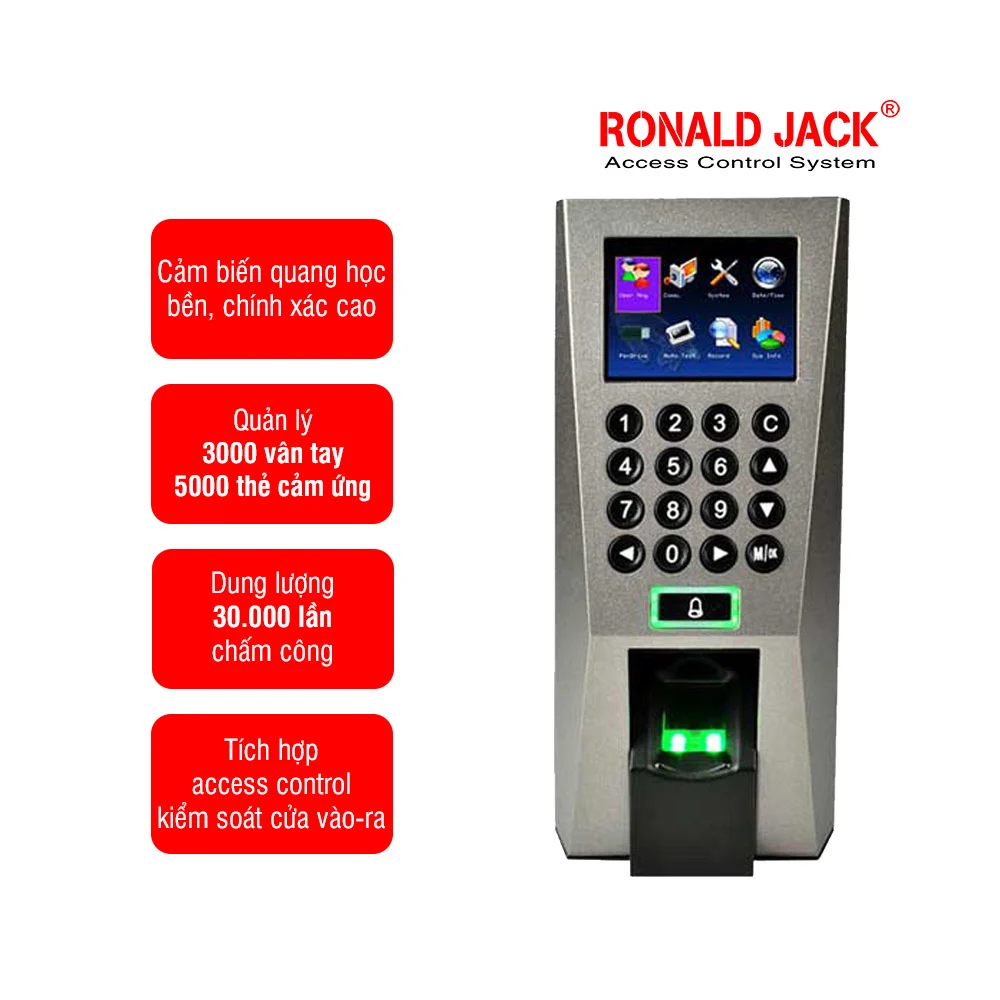 Ảnh tin Máy chấm công kiểm soát cửa RONALD JACK F18