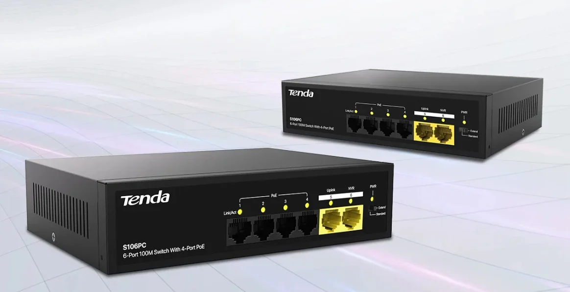 Ảnh tin Switch POE 4 port 100M Lite TENDA S106PC