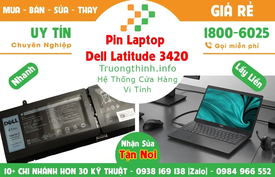 Ảnh tin Pin Laptop Dell Latitude 3420