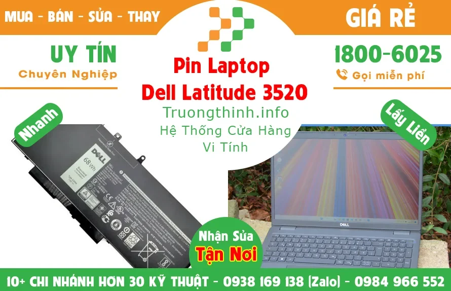 Ảnh tin Pin Laptop Dell Latitude 3520