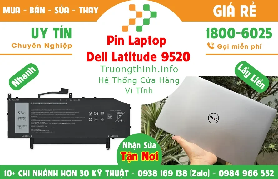 Ảnh tin Pin Laptop Dell Latitude 9520