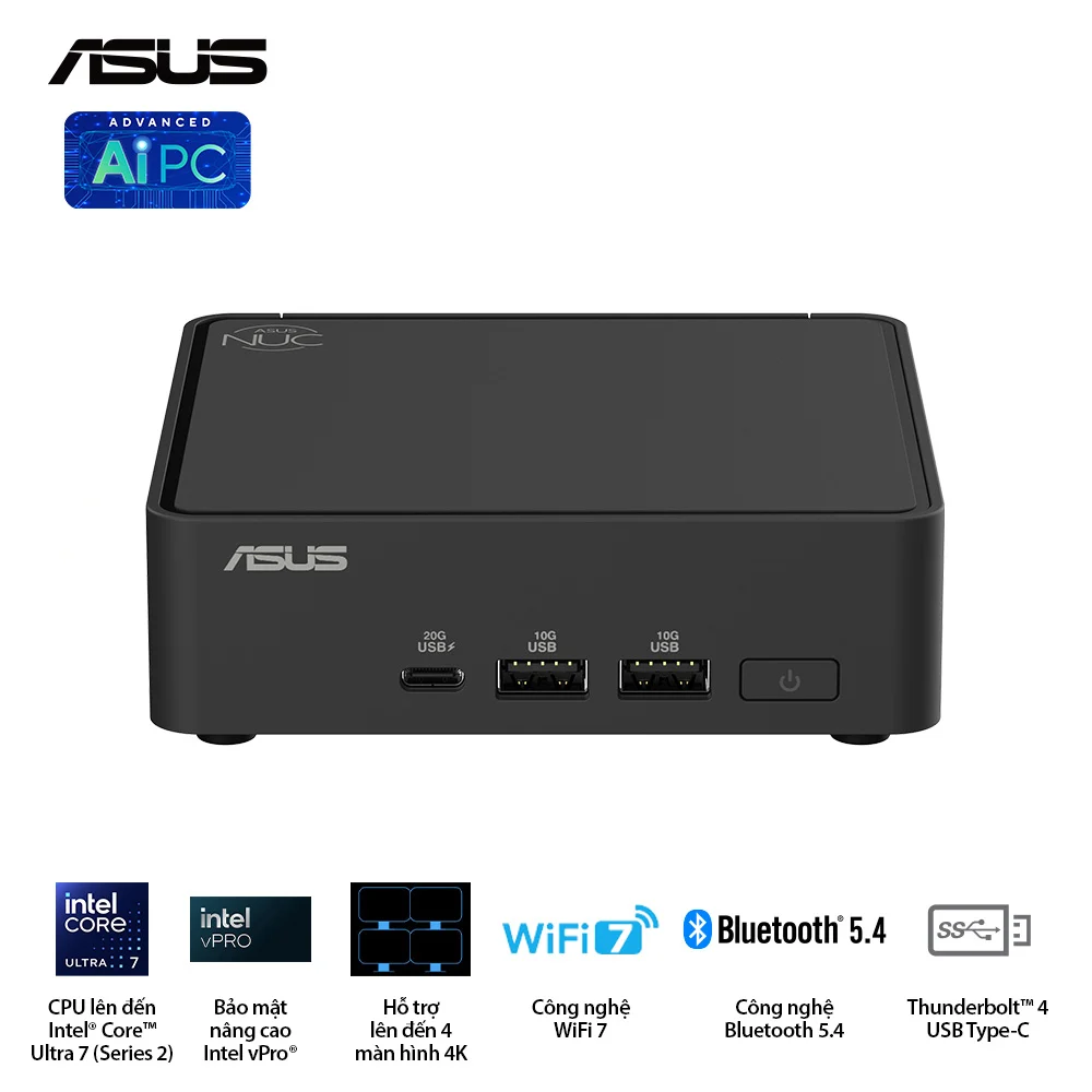 Ảnh tin Mini PC NUC ASUS 15 Pro Slim | U300, 2xDDR5 5200MHz, 1xNVMe, 2xHDMI 2.1, 1xTypeC (BNUC15CRLIP00000)