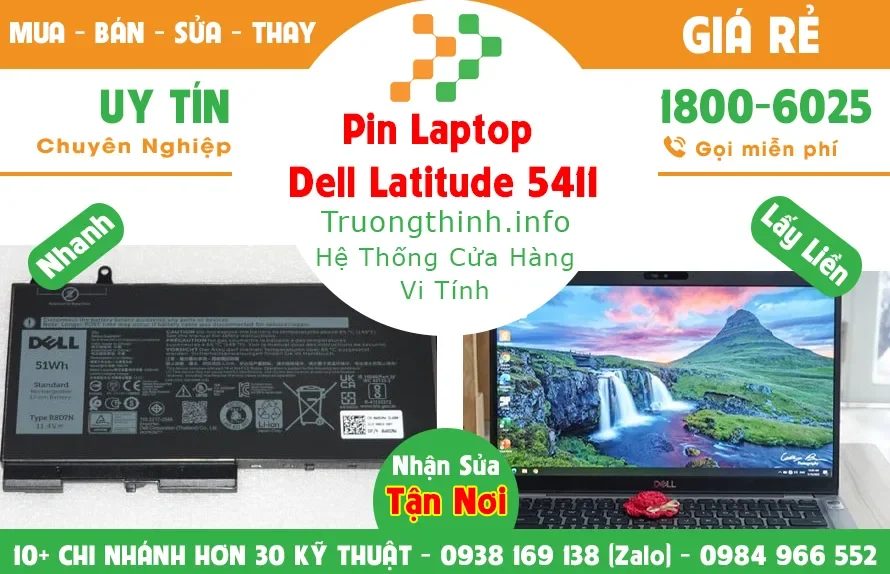 Ảnh tin Pin Laptop Dell Latitude 5411