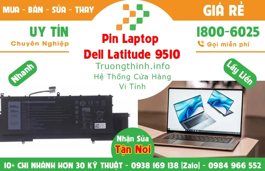 Ảnh tin Pin Laptop Dell Latitude 9510