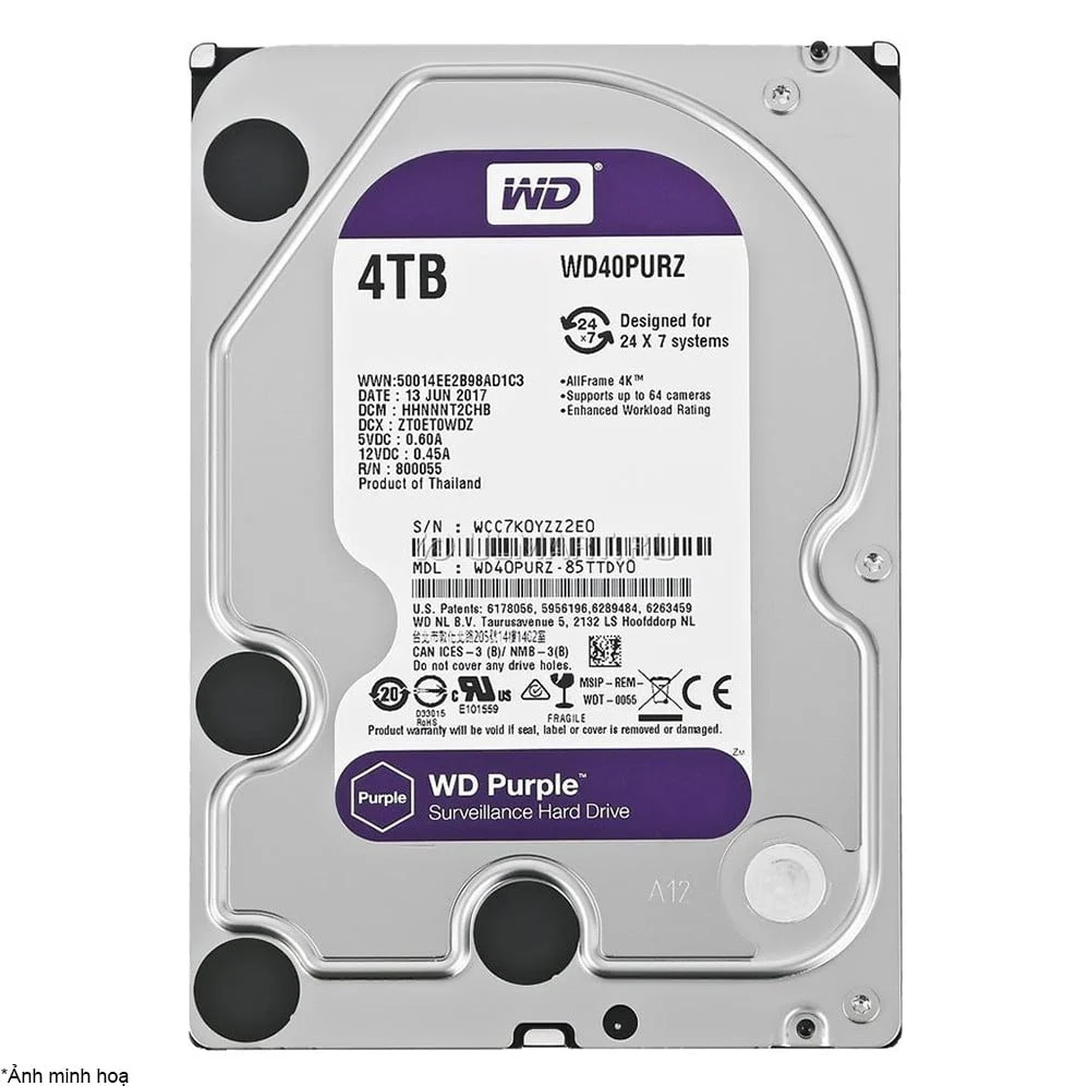 Ảnh tin HDD PC WD 4TB TÍM CHÍNH HÃNG MỚI