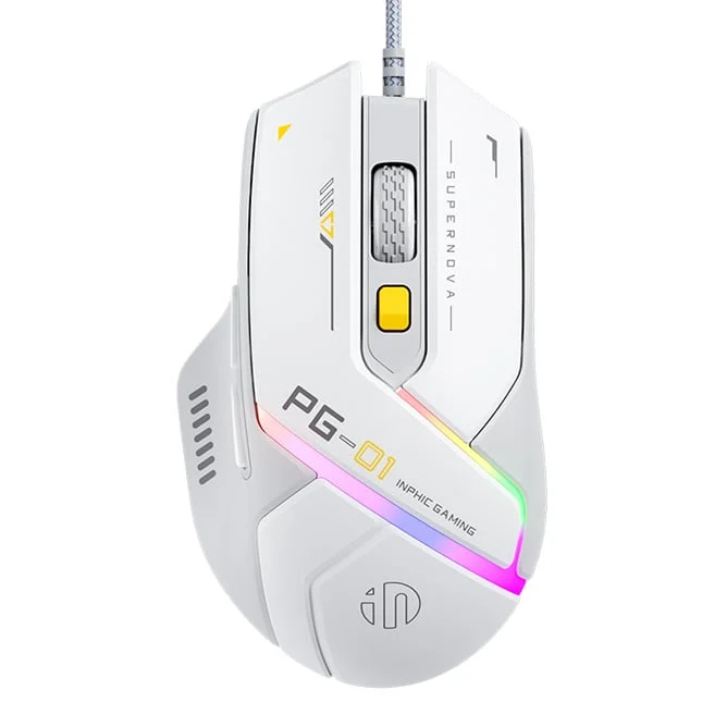 Ảnh tin Chuột gaming INPHIC PG1 Chính Hãng | Wired, 12800 DPI, 78g, Trắng
