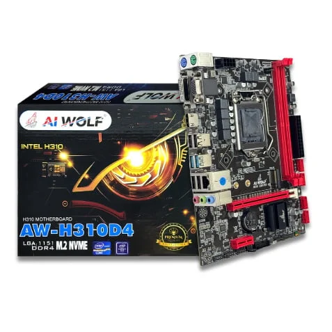Ảnh tin Mainboard AIWOLF AW-H310D4 (PN 966868310) | LGA 1151, mATX, 2 khe RAM