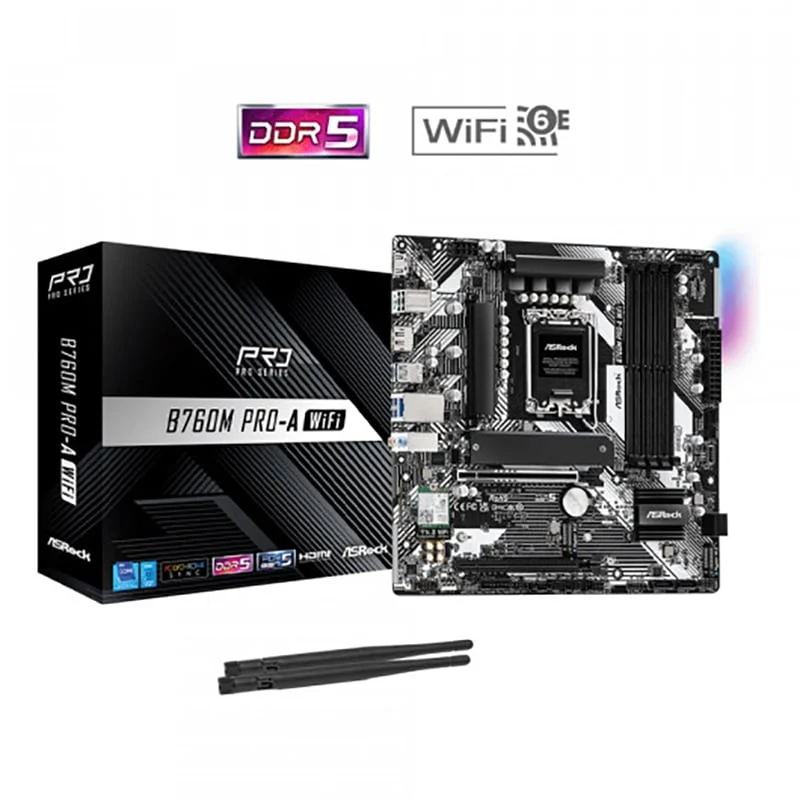 Ảnh tin Mainboard ASRock B760M Pro-A WiFi DDR5 | LGA1700, Micro-ATX, 4 khe RAM