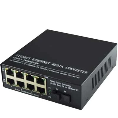 Ảnh tin Converter Quang HDtec 8 cổng RJ45 Lan 100 Mbps