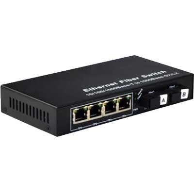 Ảnh tin Converter HDtec kết hợp 2 cổng Quang (A+B) + 4 RJ45 Lan 1G