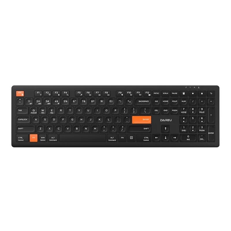 Ảnh tin Bàn Phím Không Dây Dare-U LK150D Black Orange (Dual Mode, Scissor Switch)
