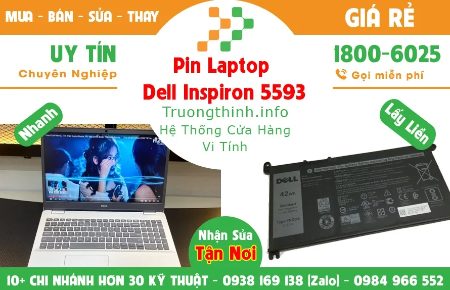 Ảnh tin Pin Laptop Dell Inspiron 5593