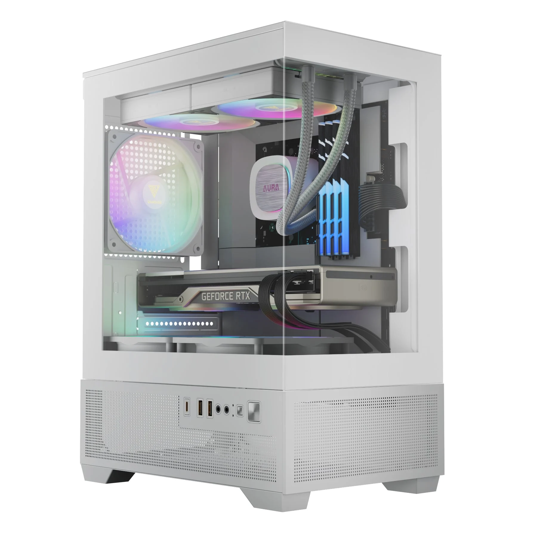 Ảnh tin Thùng máy Gamdias Aura GC9M Elite ARGB M-ATX (Kèm Sẵn 3F ARGB) - Trắng