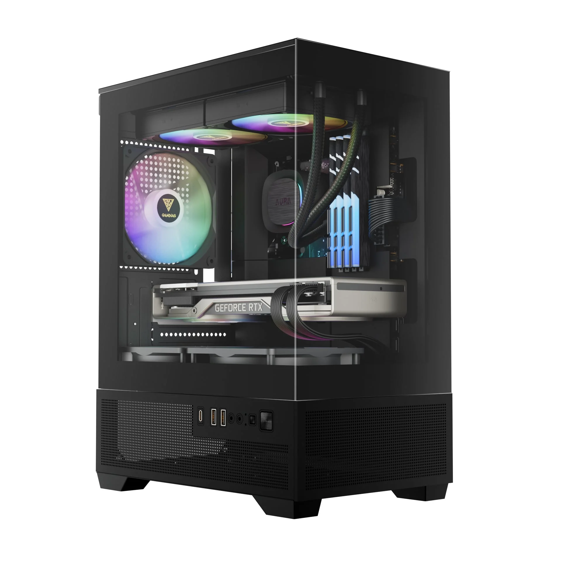 Ảnh tin Thùng máy Gamdias Aura GC9M Elite ARGB M-ATX (Kèm Sẵn 3F ARGB) - Đen