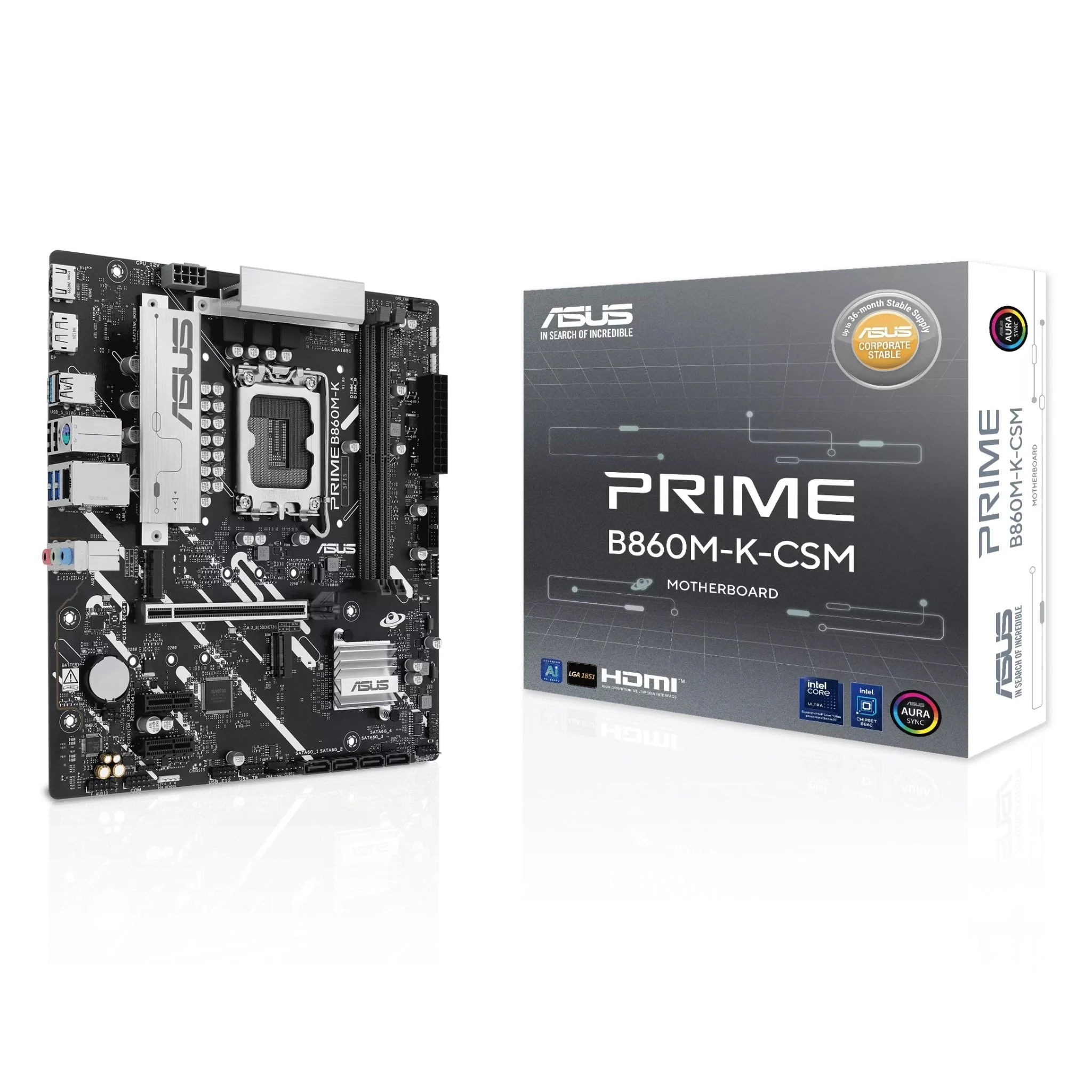 Ảnh tin Mainboard ASUS B860M-K CSM DDR5 | LGA 1851, mATX, 2 khe RAM