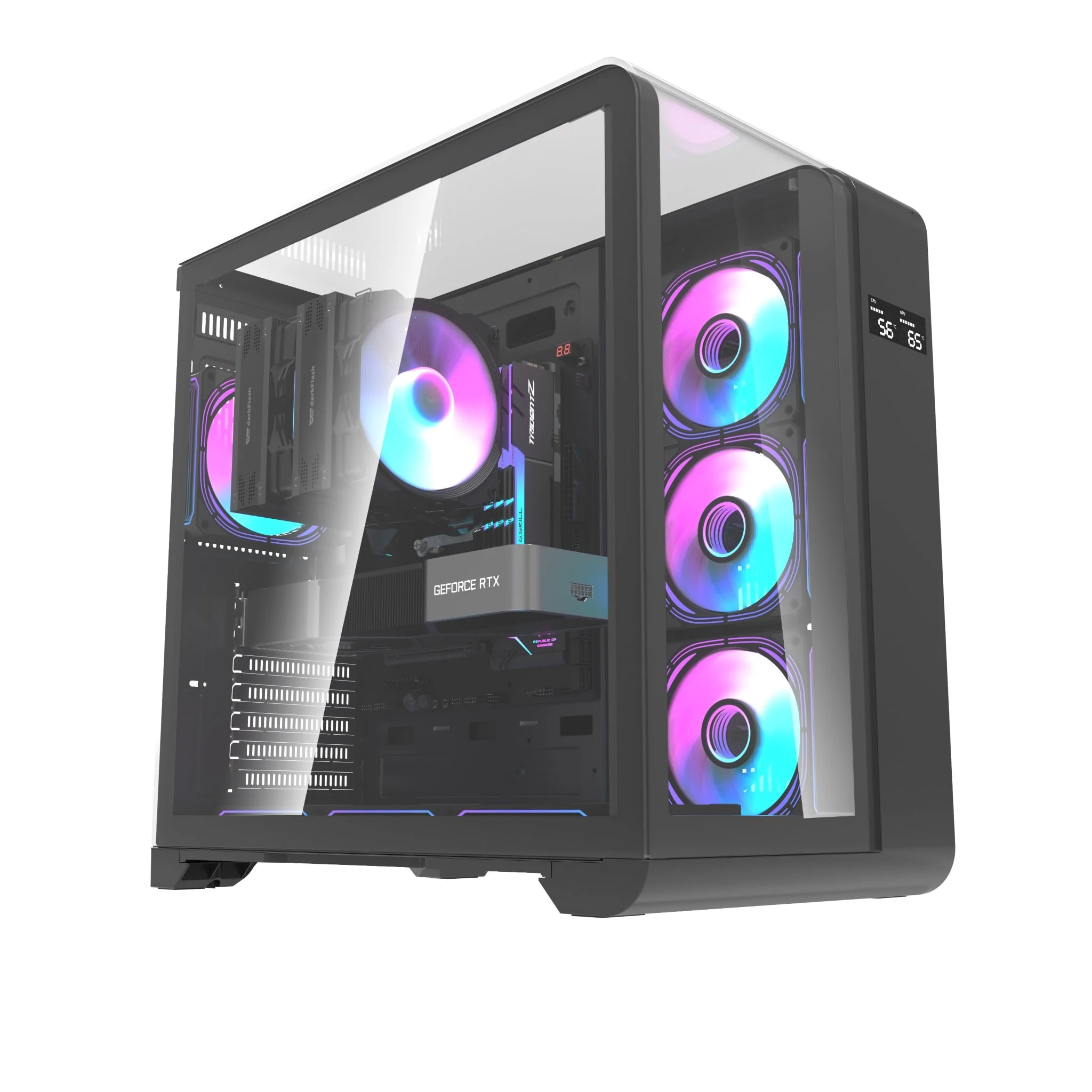 Ảnh tin Thùng máy Darkflash L280 F-ATX (View 3 Góc) - Đen