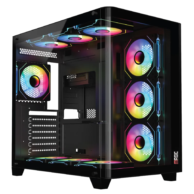 Ảnh tin Thùng máy Magic Gaming GA-02 Curved F-ATX Support AIO 360 (Hồ Cá) Không Kèm Sẵn Fan - Đen
