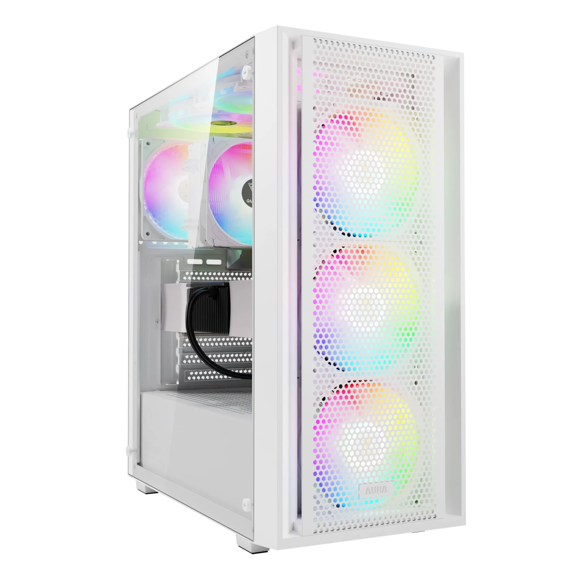 Ảnh tin Thùng máy Gamdias Aura GC2 Elite ARGB F-ATX (Kèm Sẵn 4F ARGB) - Trắng