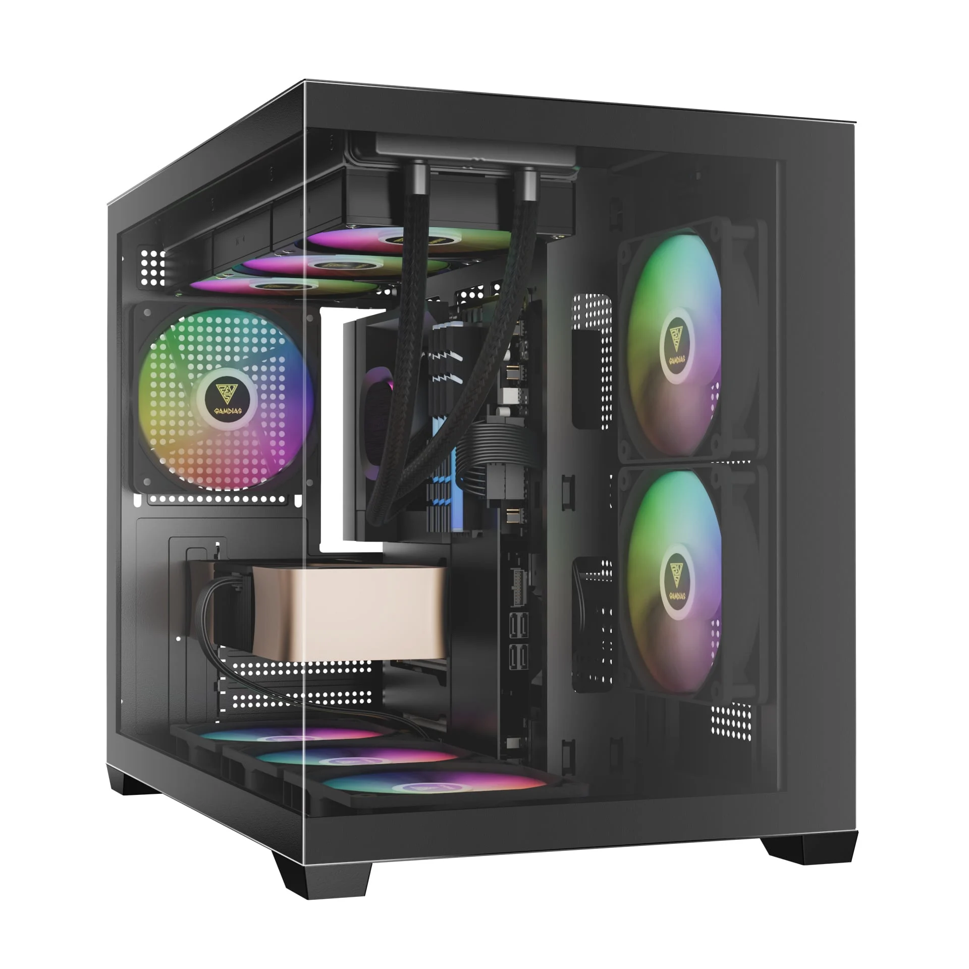 Ảnh tin Thùng máy Gamdias GC10M V2 ARGB M-ATX (Kèm Sẵn 3F ARGB) - Đen