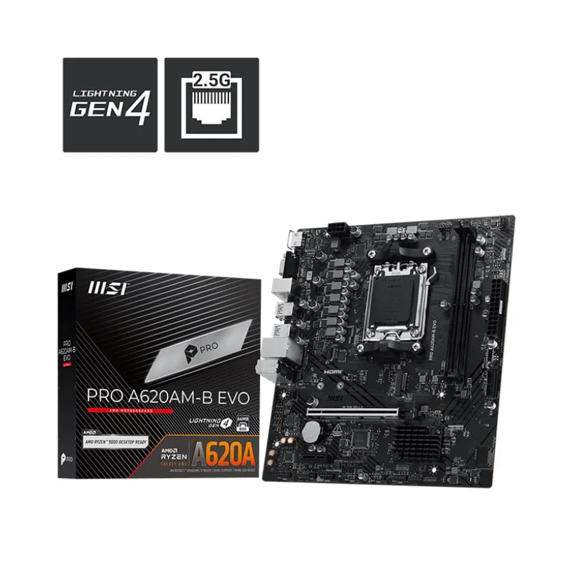 Ảnh tin Mainboard MSI Pro A620AM-B EVO DDR5 | AM5, mATX, 2 khe RAM