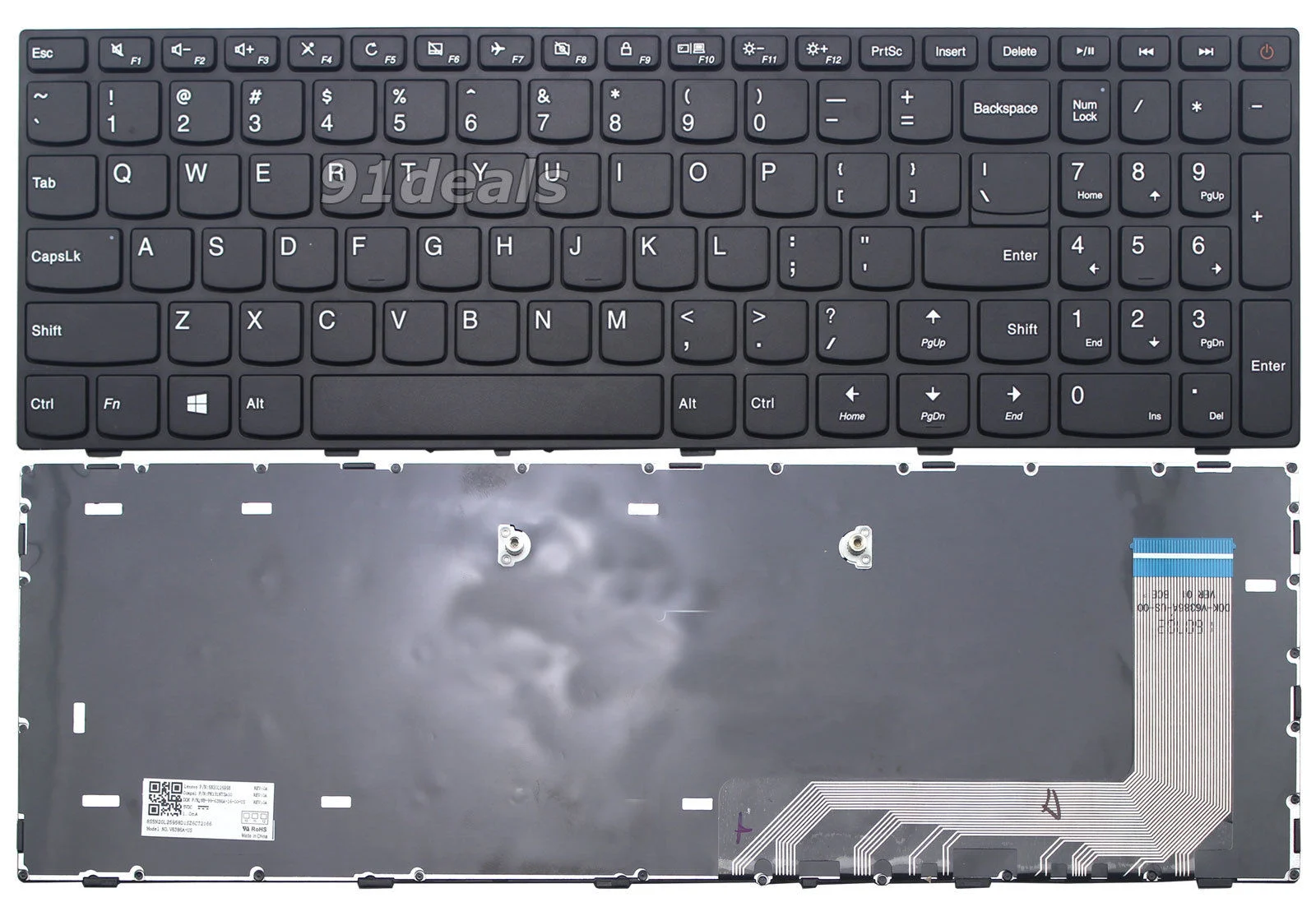 Ảnh tin Bàn phím laptop Lenovo Ideapad 110-15ISK, 110-17ACL, 110-17IKB, 110-17ISK (Cáp góc, có nút nguồn)