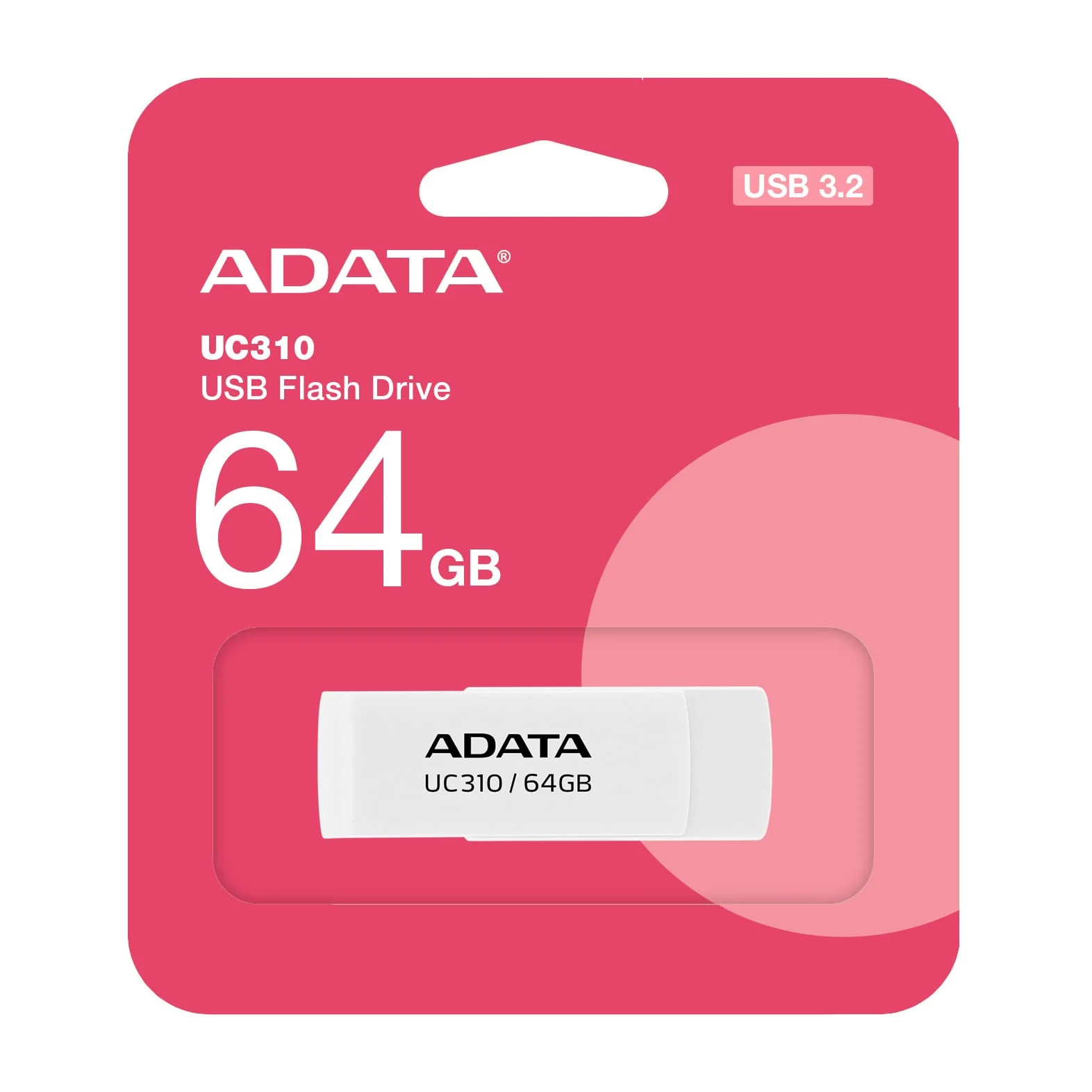 Ảnh tin USB ADATA 64GB Trắng / USB 3.2 Gen 1 (UC310-64G-RWH)