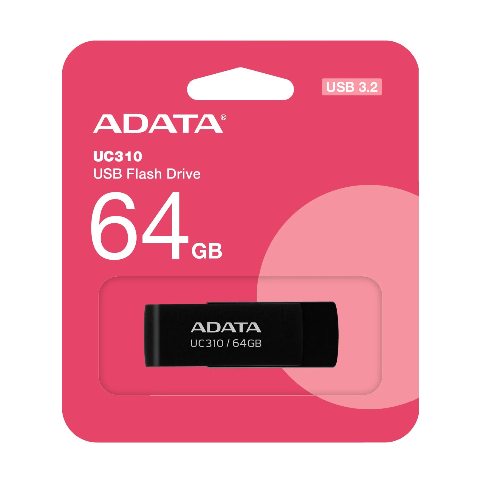 Ảnh tin USB ADATA 64GB Đen / USB 3.2 Gen 1 (UC310-64G-RBK)