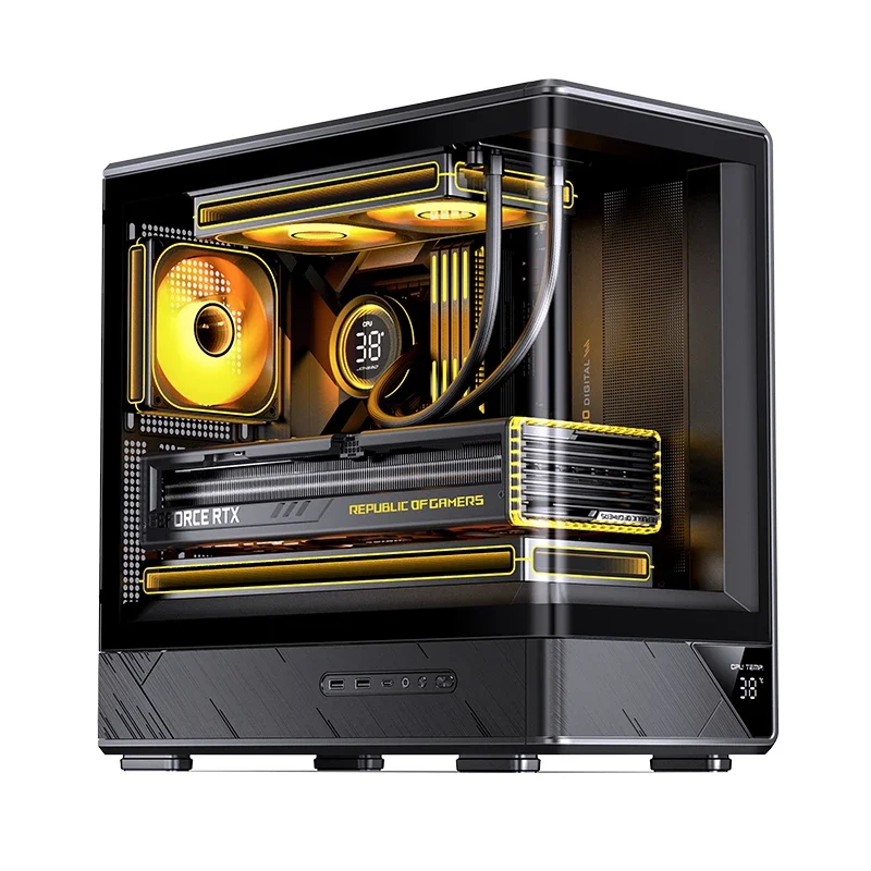 Ảnh tin Thùng máy Jonsbo D200 Micro-ATX | Đen, Kính Cong