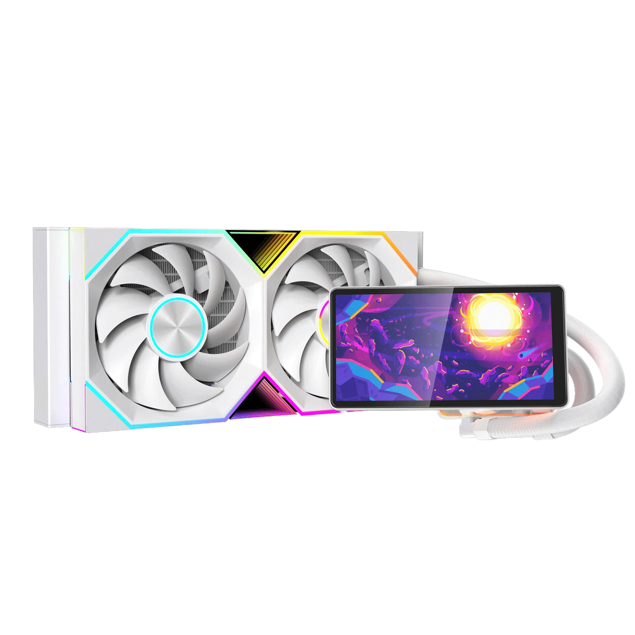 Ảnh tin Tản nhiệt nước Leopard Pro Flow 240 White | ARGB Display, Trắng