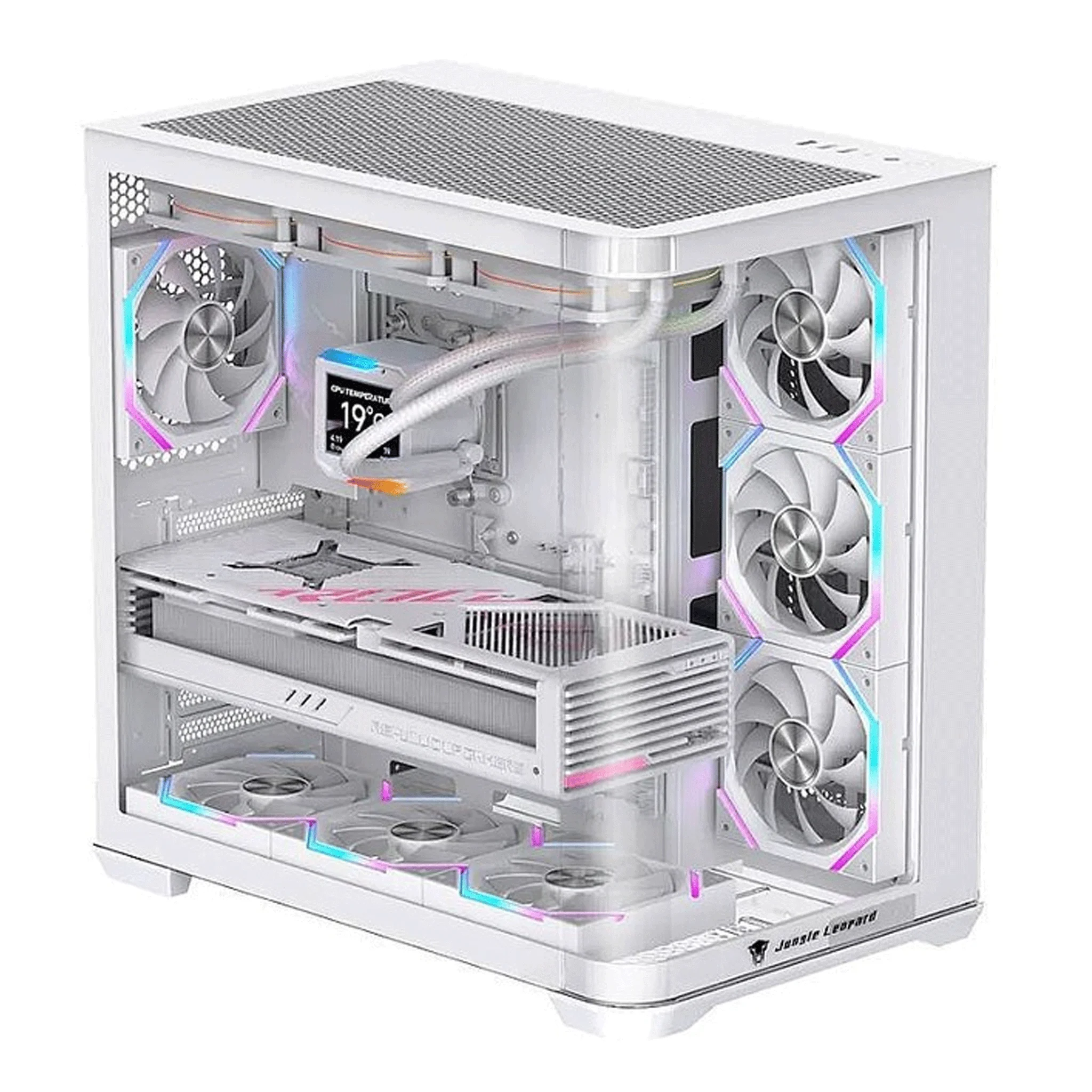 Ảnh tin Thùng máy Case Leopard AC-01 Hồ Cá Kính Cong | Không kèm fan, trắng