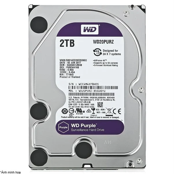 Ảnh tin Ổ CỨNG HDD PC WD 2TB TÍM CHÍNH HÃNG MỚI