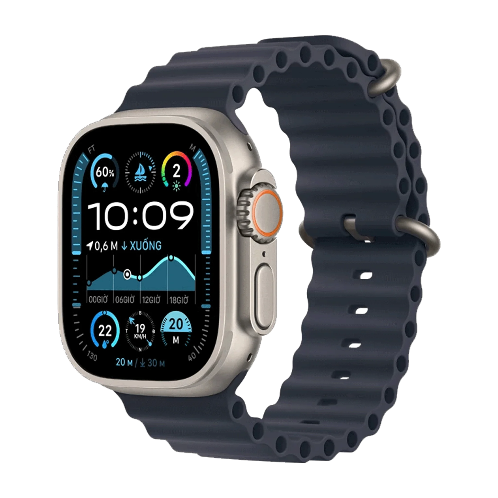 Ảnh tin Đồng hồ Apple Watch Ultra 2 (2024) 49mm 4G – Viền Titan Black, Dây TL S/M (MX4U3VN/A)