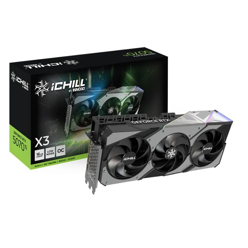 Ảnh tin Card màn hình NVIDIA GeForce RTX 5070 Ti INNO3D iCHILL X3 OC | 16GB GDDR7, 8960 CUDA, 800W