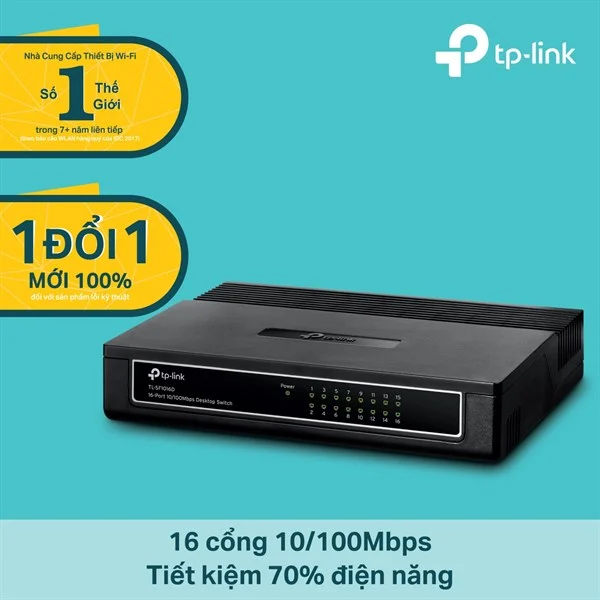Ảnh tin SWITCH MẠNG 16PORTS 10/100Mbps TP-LINK TL-SF1016D