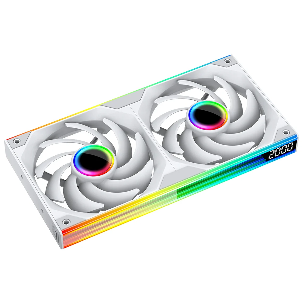 Ảnh tin Quạt tản nhiệt PC Leopard Starlink 240 White | Kit liền khối 2 fan 240mm, ARGB