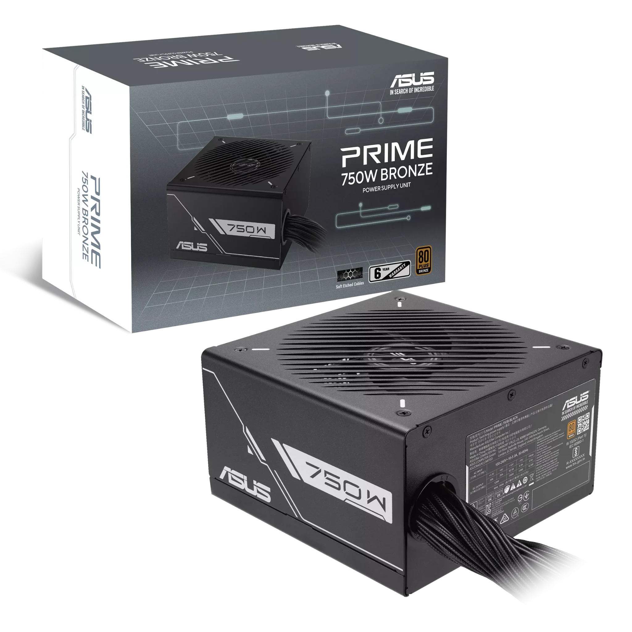 Ảnh tin Nguồn máy tính Asus Prime 750W Bronze 80 Plus (90YE00Y0-B0NA00) | Non Modular, ATX