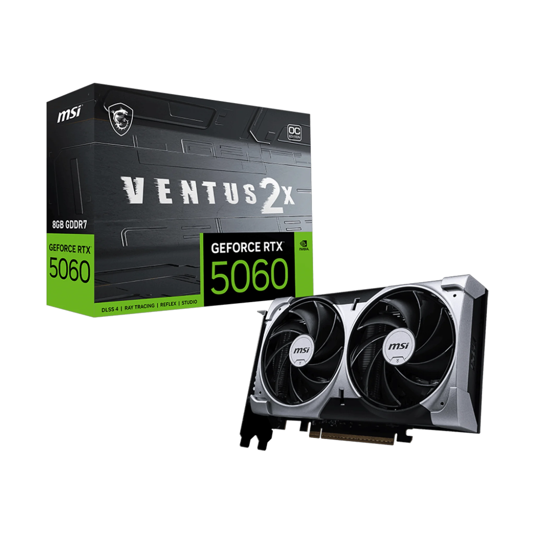 Ảnh tin Card màn hình NVIDIA GeForce RTX 5060 MSI VENTUS 2X OC | 8GB GDDR7, 3840 CUDA, 550W