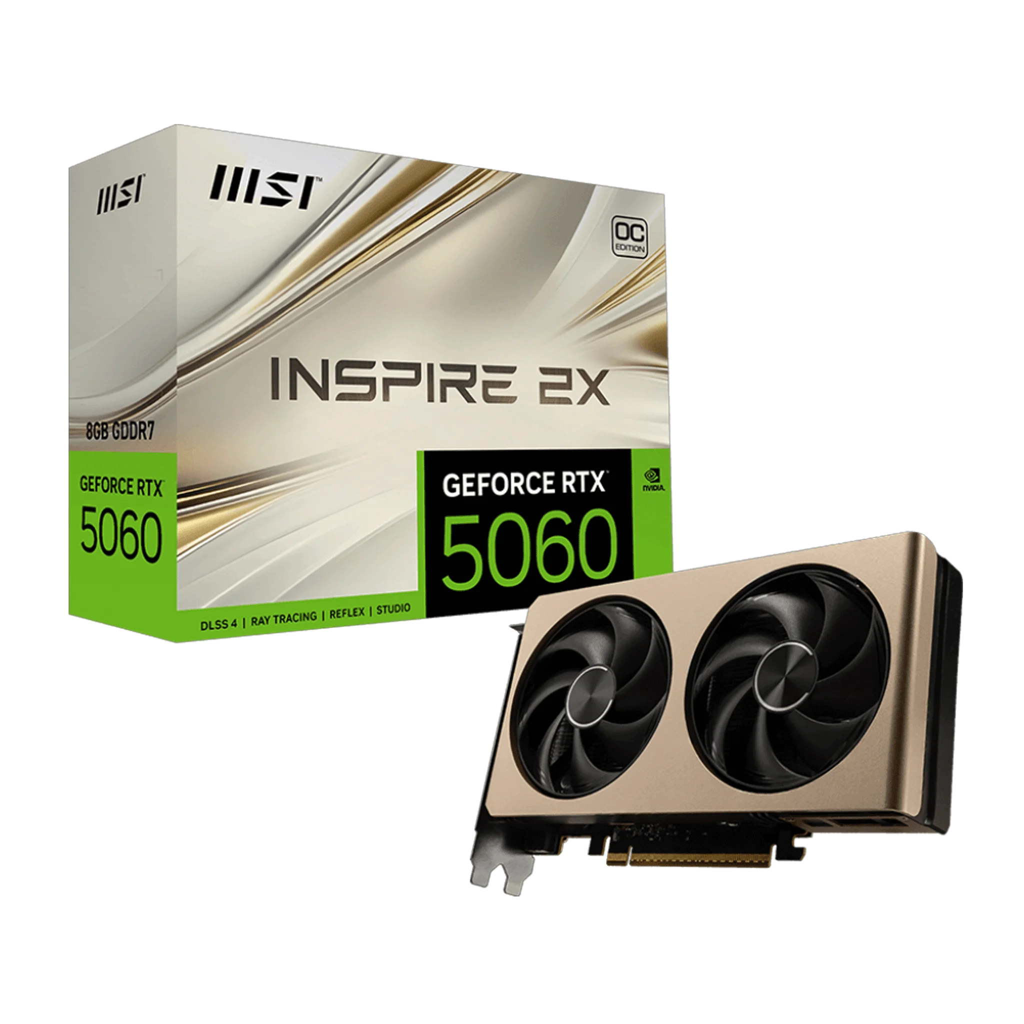 Ảnh tin Card màn hình NVIDIA GeForce RTX 5060 MSI INSPIRE 2X OC | 8GB GDDR7, 3840 CUDA, 550W