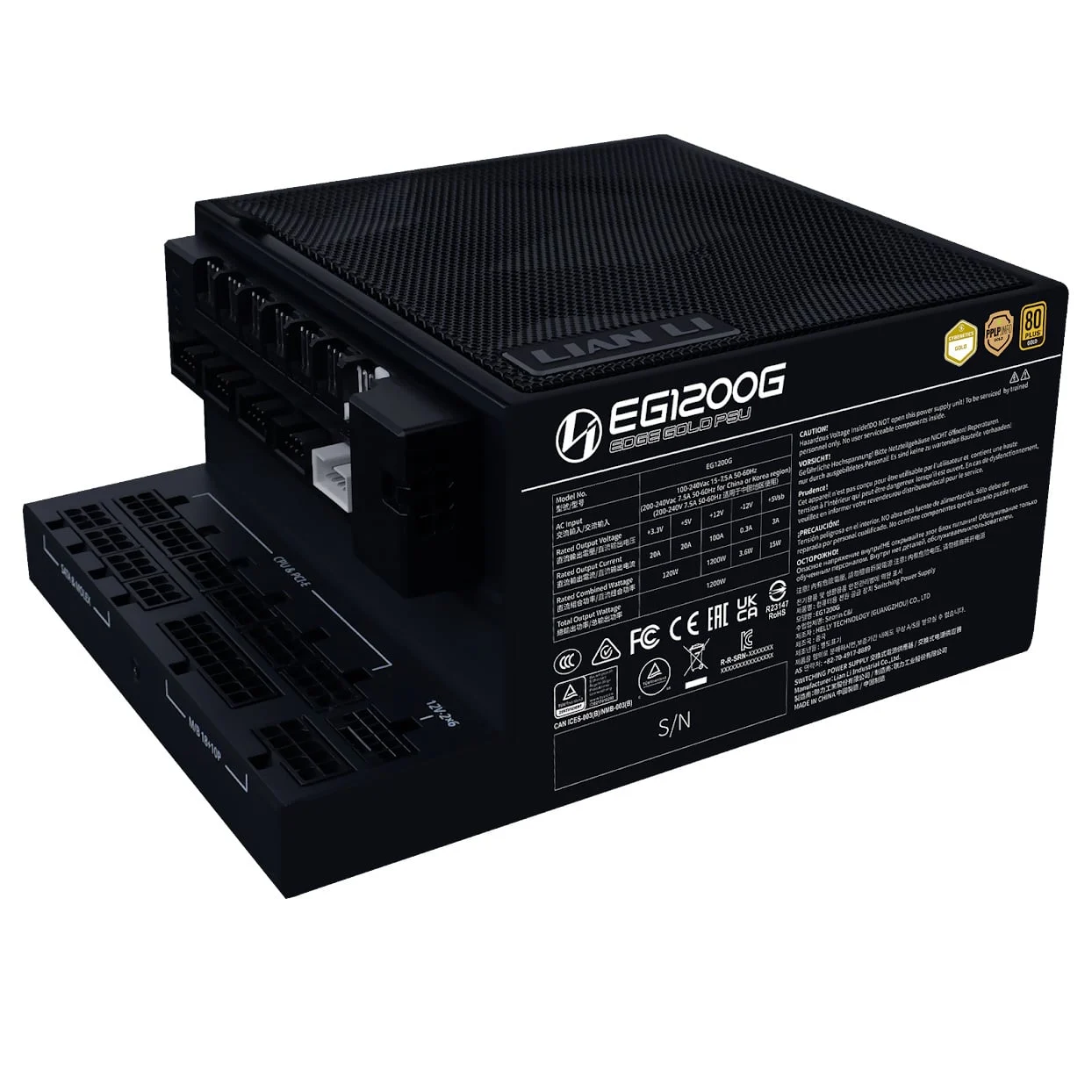 Ảnh tin Nguồn máy tính LIANLI EG1200G Black 1200W 80 Plus Gold | Full Modular, ATX
