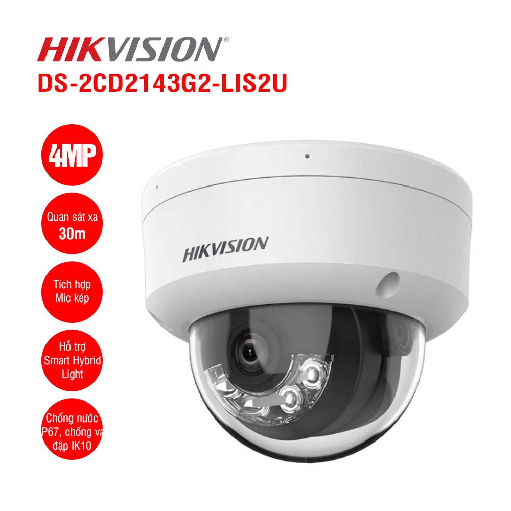 Ảnh tin Hikvision DS-2CD2143G2-LIS2U – Camera Dome 4MP AI AcuSense