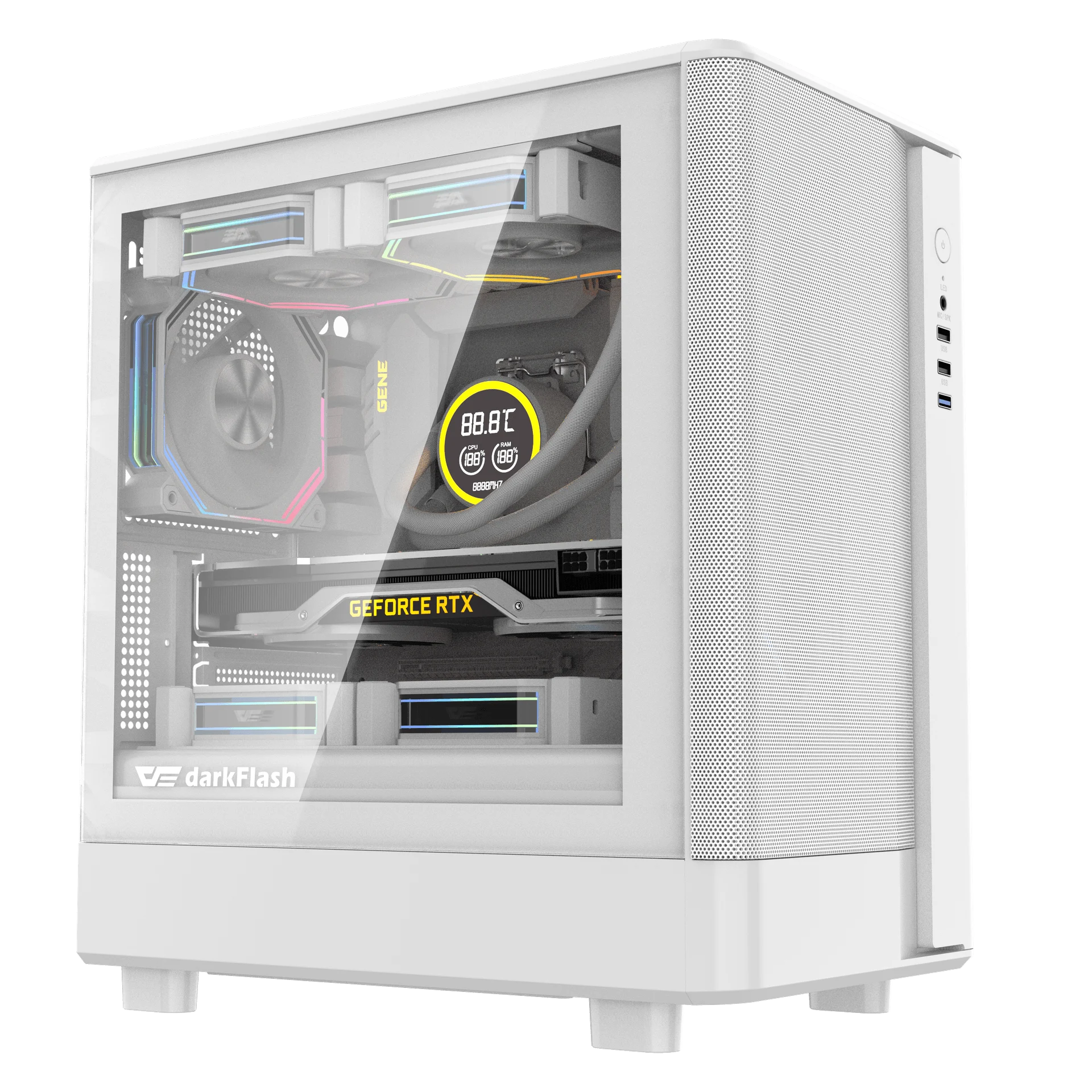 Ảnh tin Thùng máy Case DarkFlash DB330M M-ATX | Mặt lưới, trắng