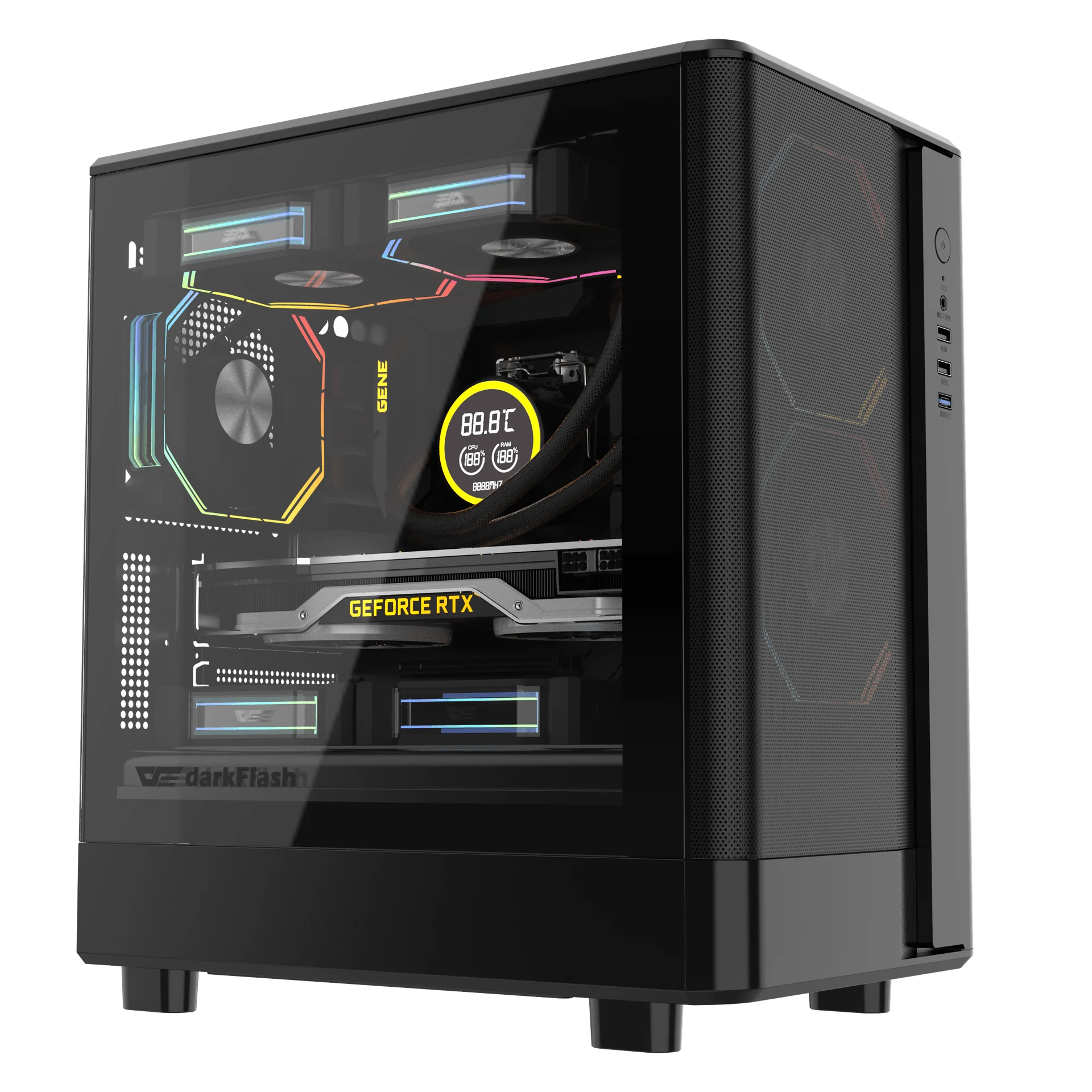 Ảnh tin Thùng máy Case DarkFlash DB330M M-ATX | Mặt lưới, đen
